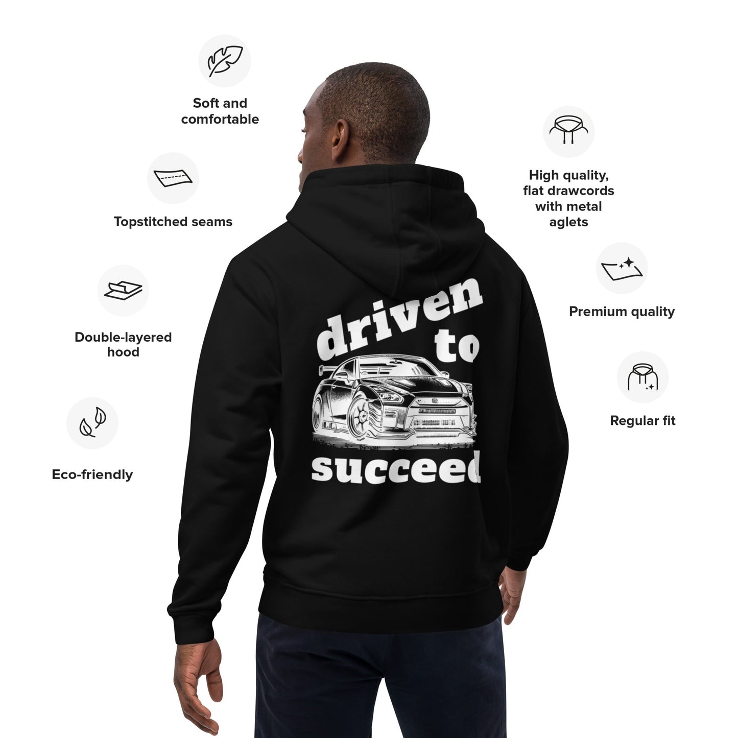 "Driven to Succeed" Premium Eco - Friendly Hoodie - Motivational Wonders LLC