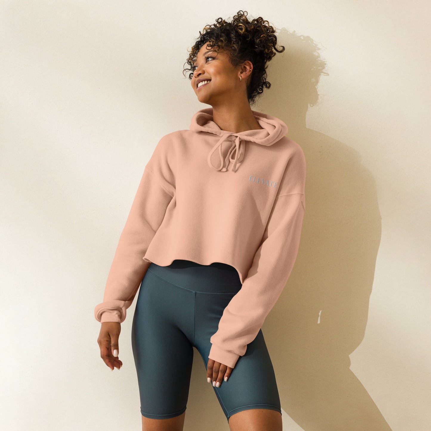 "ELEVATE" Cropped Hoodie for Women - Motivational Wonders LLC