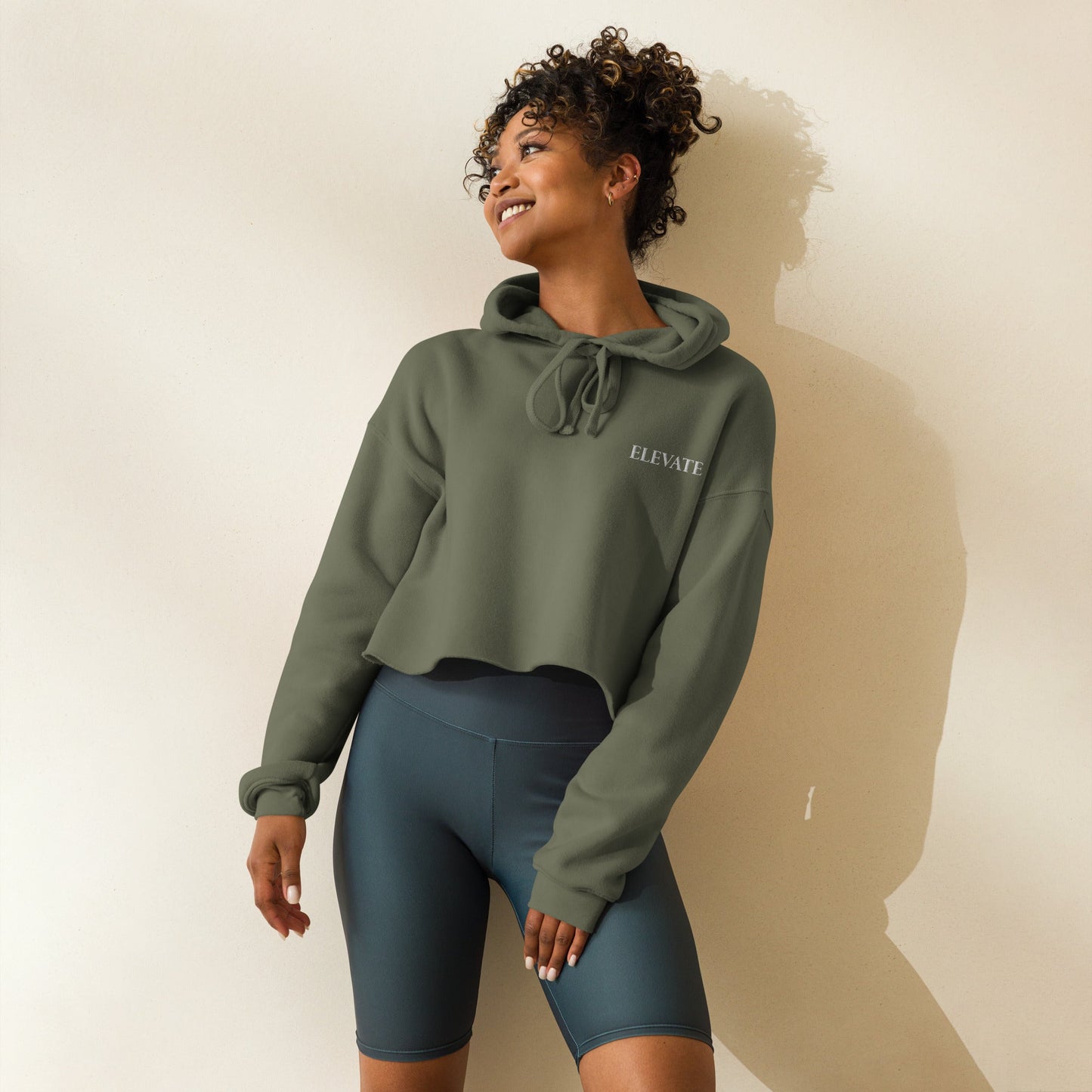 "ELEVATE" Cropped Hoodie for Women - Motivational Wonders LLC