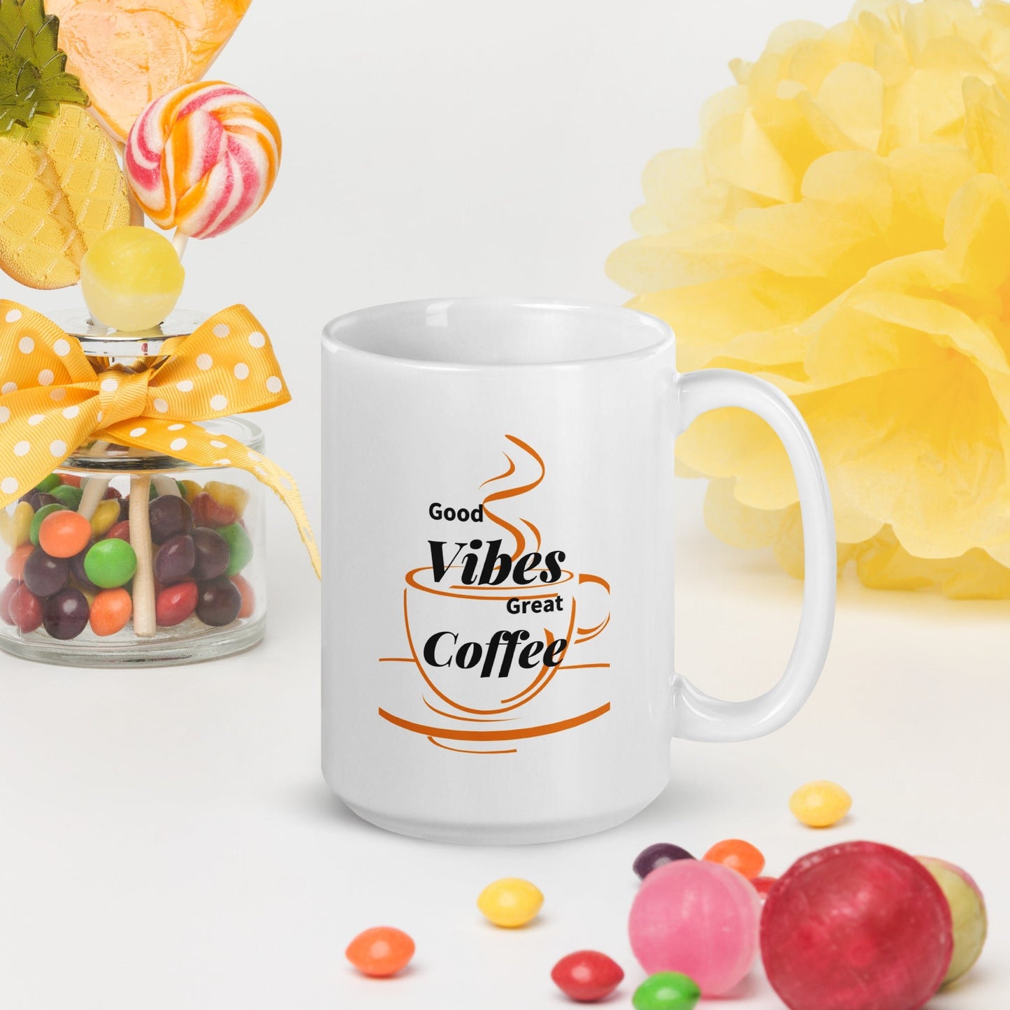 “Good Vibes” White Ceramic Mug - Motivational Wonders LLC