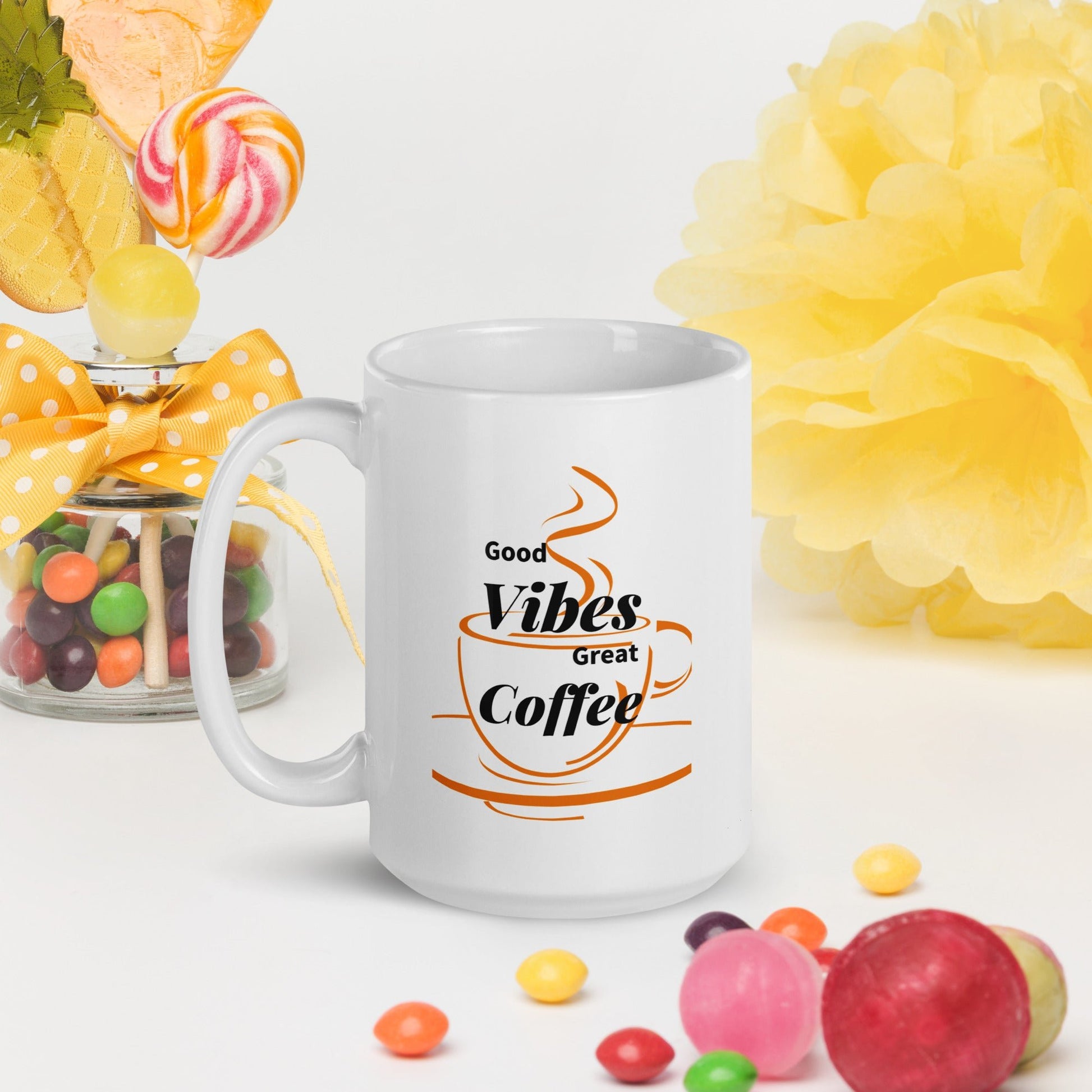 “Good Vibes” White Ceramic Mug - Motivational Wonders LLC