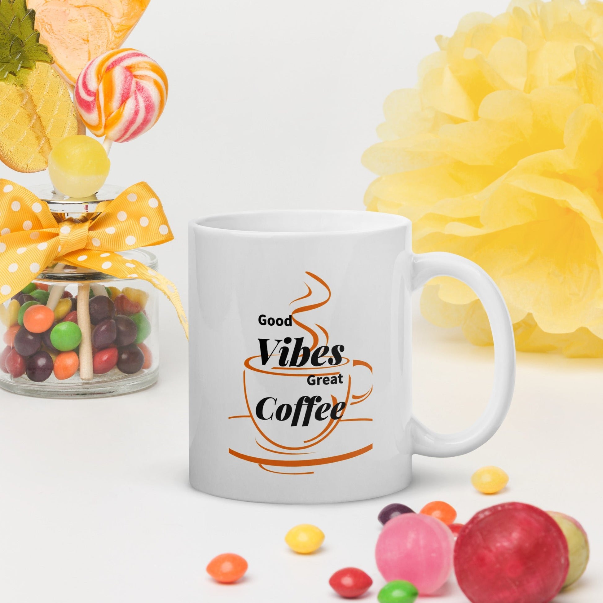 “Good Vibes” White Ceramic Mug - Motivational Wonders LLC