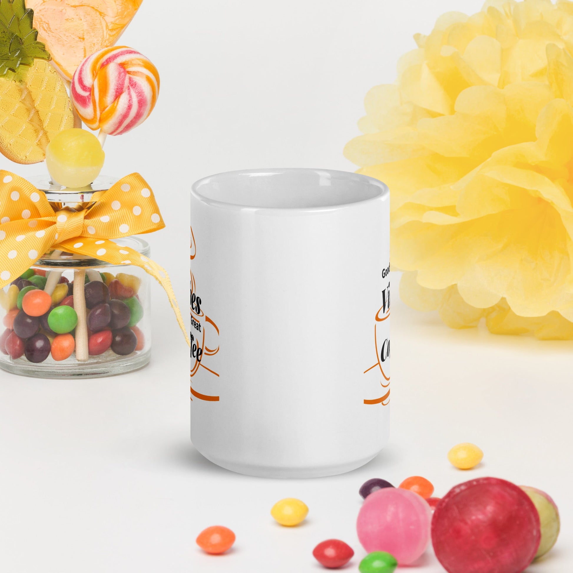 “Good Vibes” White Ceramic Mug - Motivational Wonders LLC