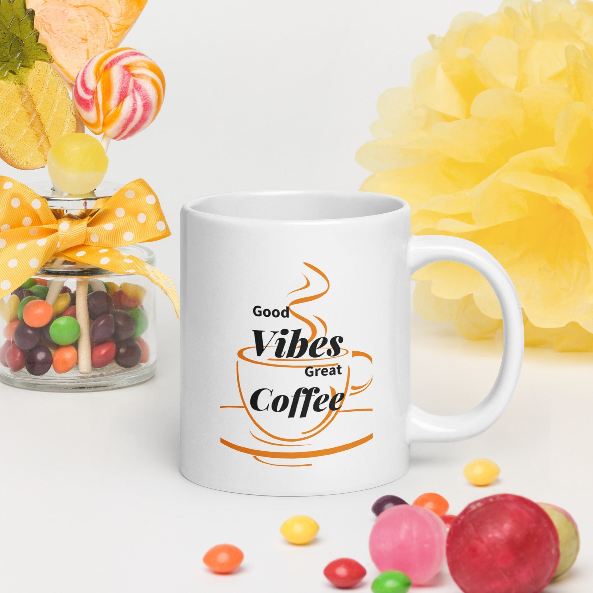 “Good Vibes” White Ceramic Mug - Motivational Wonders LLC