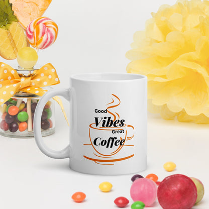 “Good Vibes” White Ceramic Mug - Motivational Wonders LLC