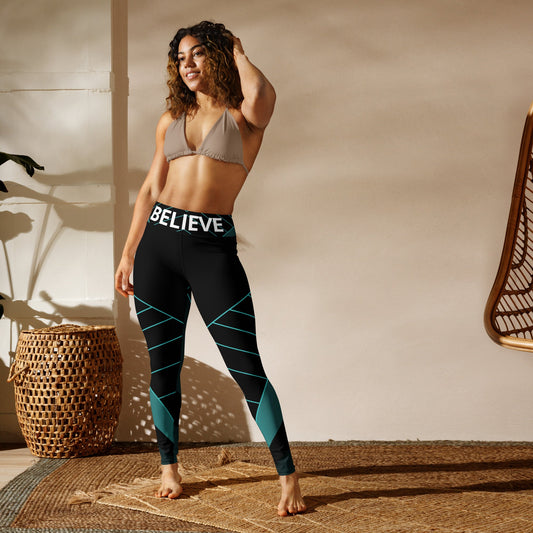 "INSPIFLEX" Yoga Leggings (BELIEVE) - Motivational Wonders LLC