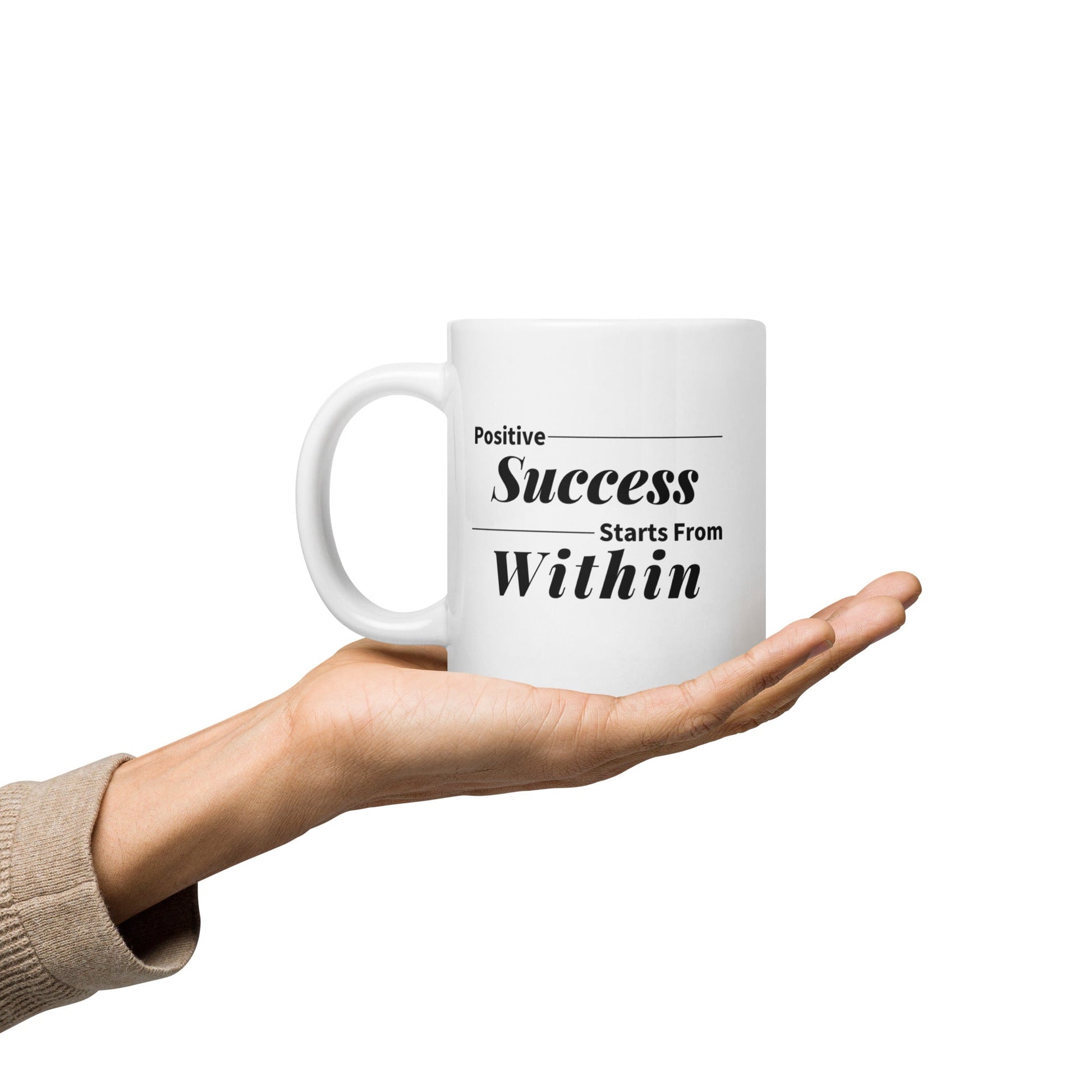 "Positive Success" White Ceramic Mug - Motivational Wonders LLC