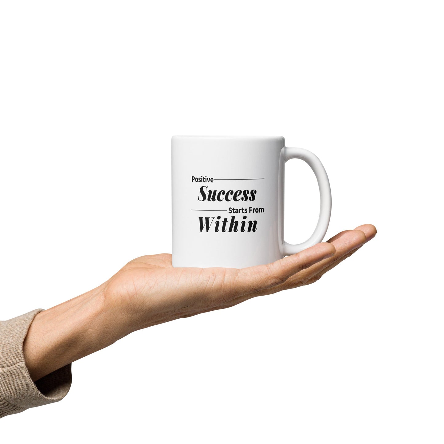 "Positive Success" White Ceramic Mug - Motivational Wonders LLC