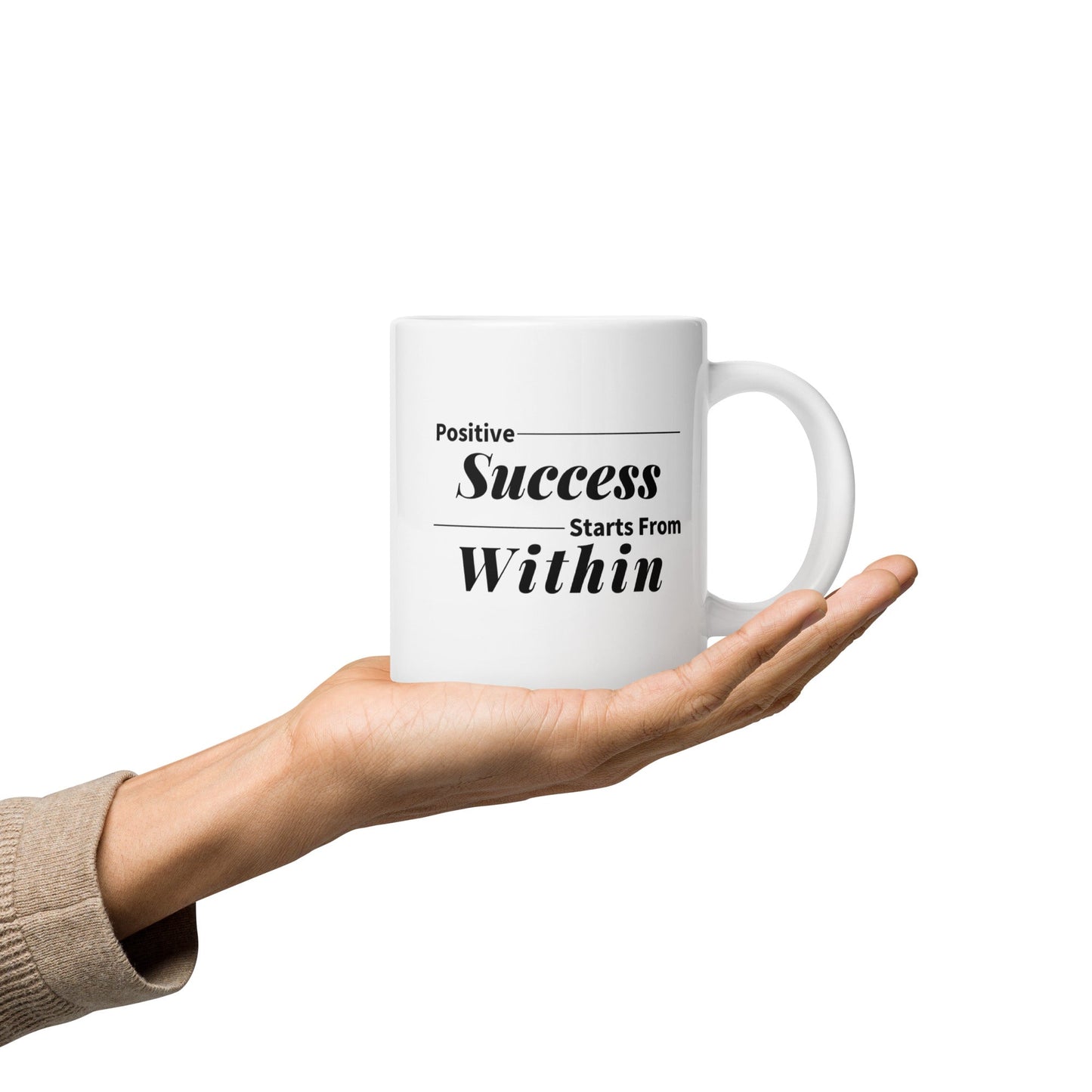 "Positive Success" White Ceramic Mug - Motivational Wonders LLC