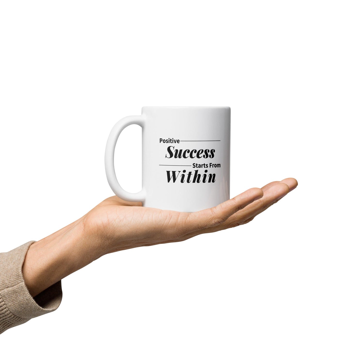 "Positive Success" White Ceramic Mug - Motivational Wonders LLC