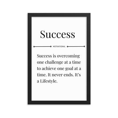 Success Motivational Poster (With Frame) - Motivational Wonders